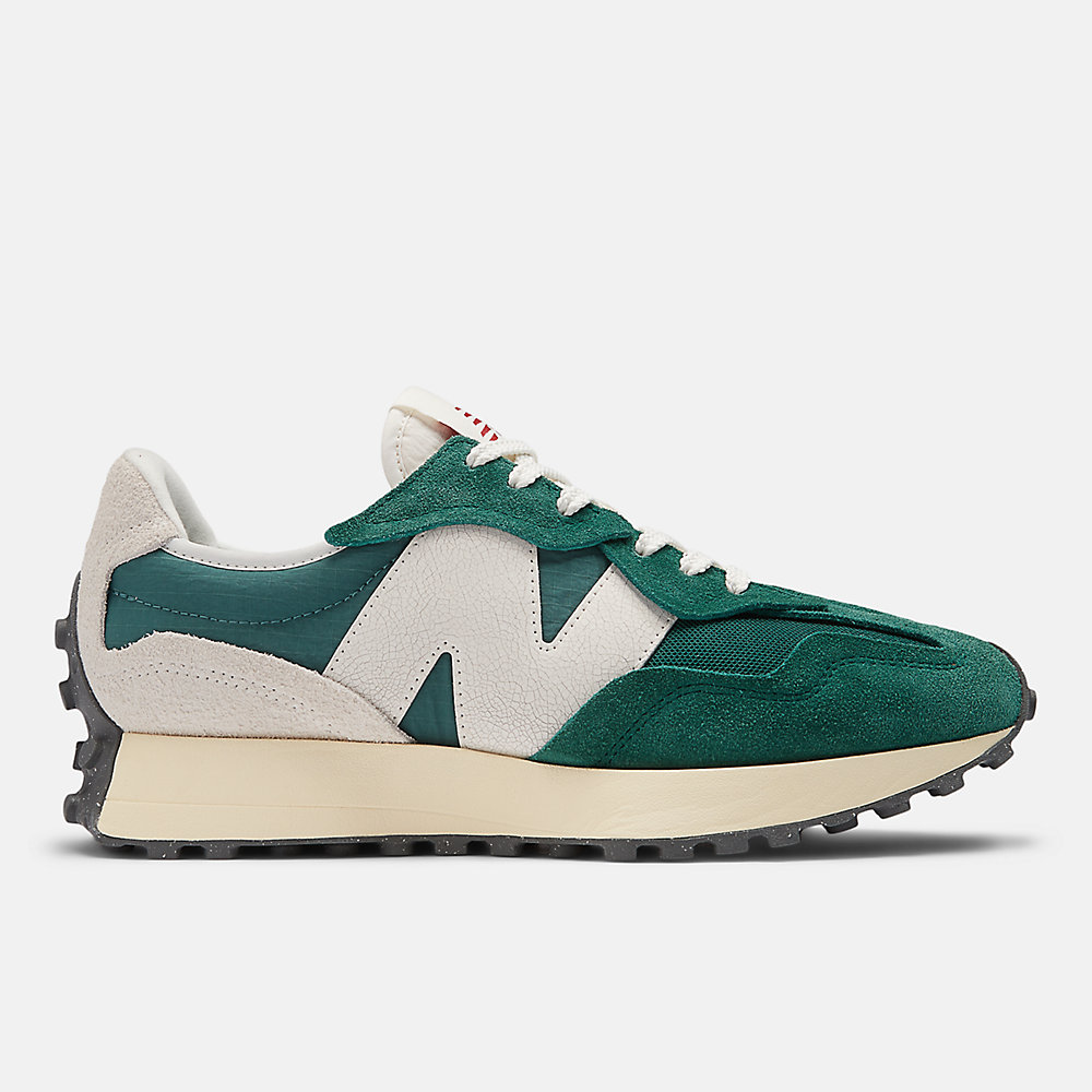 New Balance 327 Shoes Marsh Green with New Spruce